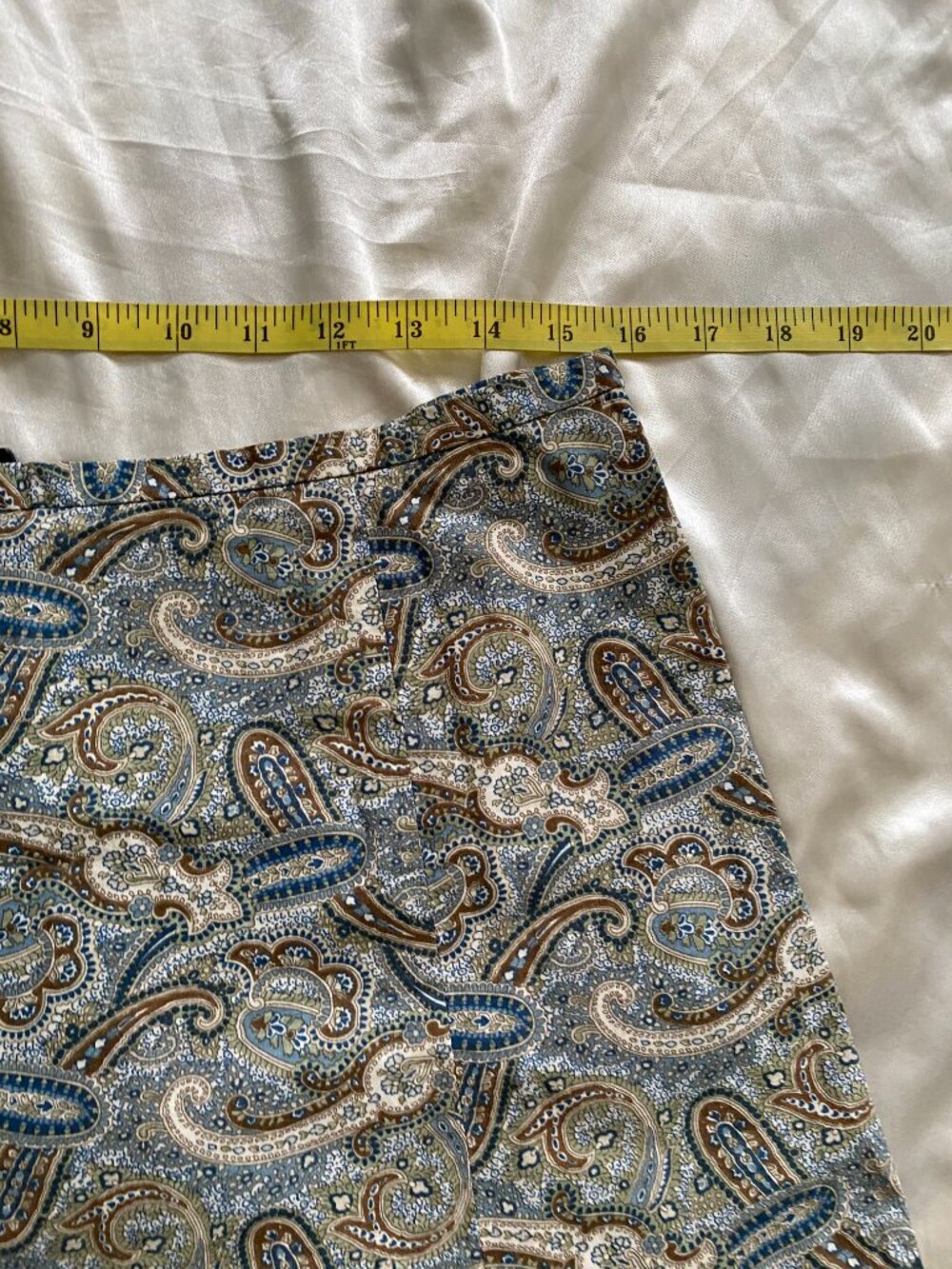 Vintage y2k Gap 100% Cotton Paisley Ruffle Boho Midi Skirt Size 10 - Picture 3 of 8